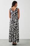 Dorothy Perkins Black Palm Print V Neck Belted Maxi Dress thumbnail 3