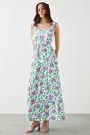 Dorothy Perkins Large Lilac Floral Tiered Tie Shoulder Maxi Dress thumbnail 1