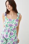 Dorothy Perkins Large Lilac Floral Tiered Tie Shoulder Maxi Dress thumbnail 2