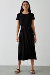 Dorothy Perkins Black Belted Midi T-shirt Dress thumbnail 2