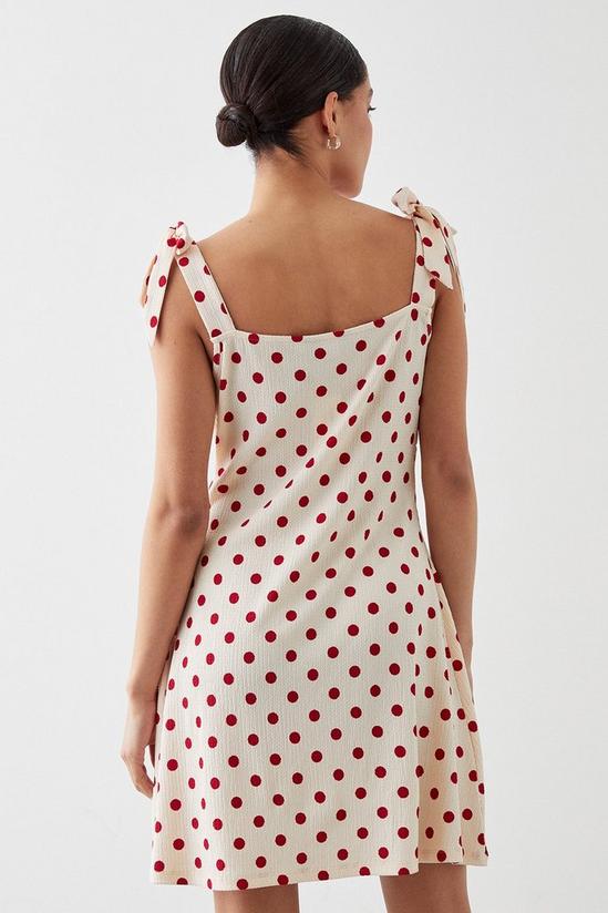 Dorothy Perkins Red Spot Button Through Mini Dress 3