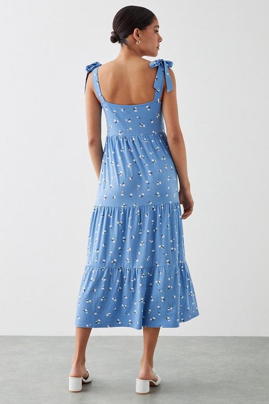 Dorothy Perkins Blue Ditsy Tie Shoulder Midi Dress 3