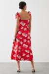 Dorothy Perkins Red Floral Tie Shoulder Midi Dress thumbnail 3
