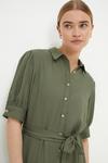 Dorothy Perkins Khaki Belted Midi Shirt Dress thumbnail 3