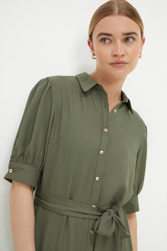 Dorothy Perkins Khaki Belted Midi Shirt Dress 3