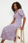 Dorothy Perkins Tall Purple Floral V neck midi dress thumbnail 1