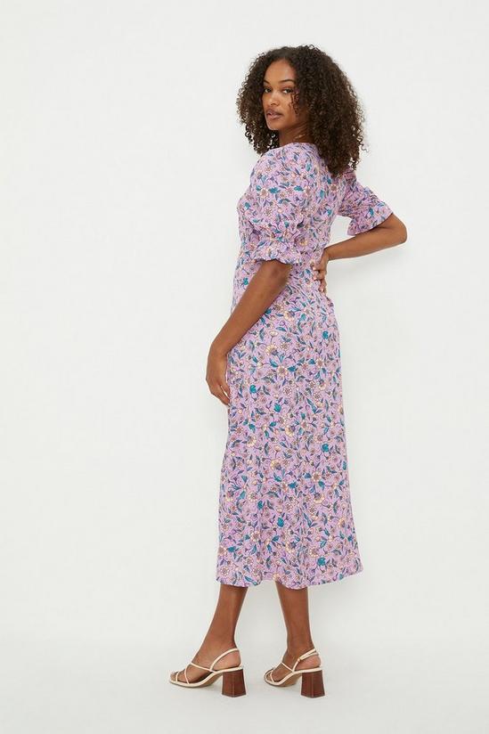 Dorothy Perkins Tall Purple Floral V neck midi dress 3