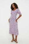 Dorothy Perkins Tall Purple Floral V neck midi dress thumbnail 4