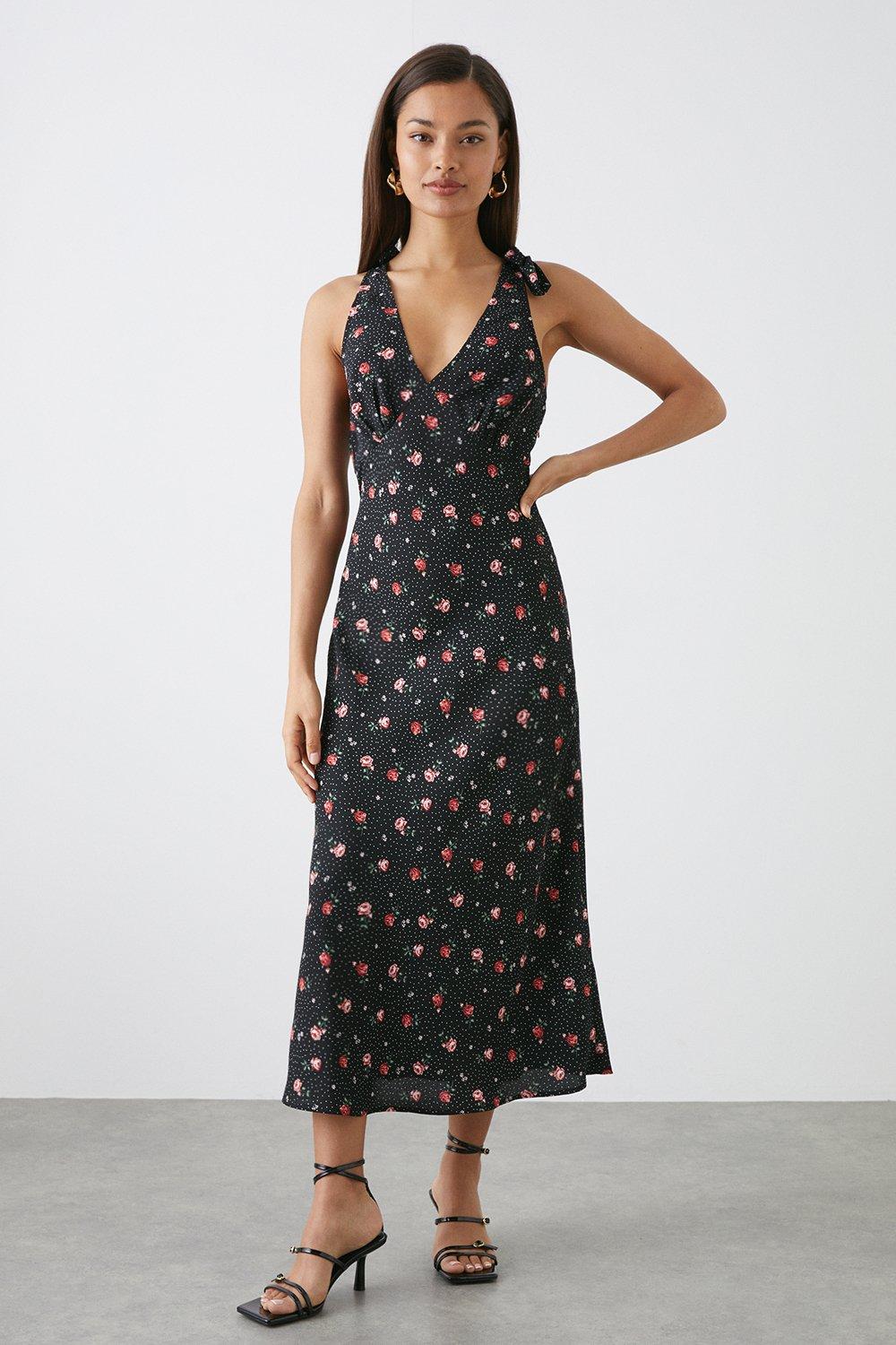 Petite black shop floral dress