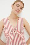 Dorothy Perkins Pink Stripe Button Front Tie Midi Dress thumbnail 2