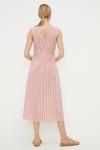 Dorothy Perkins Pink Stripe Button Front Tie Midi Dress thumbnail 3