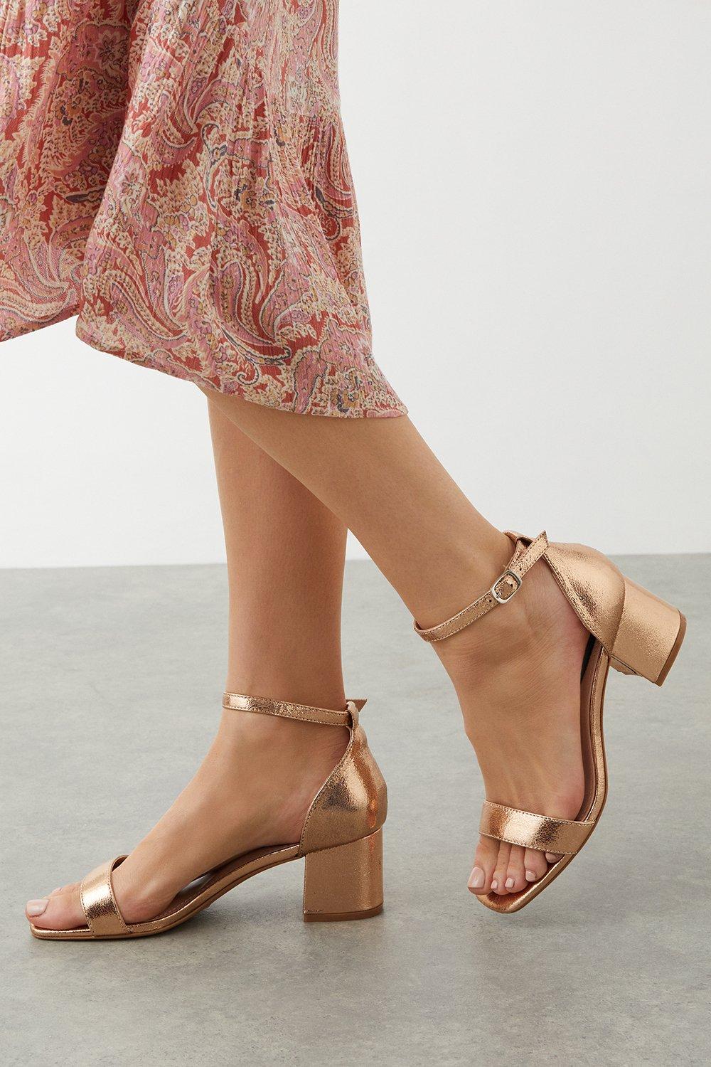 Women’s Sammy Low Block Barely There Heels - rose gold - 8
