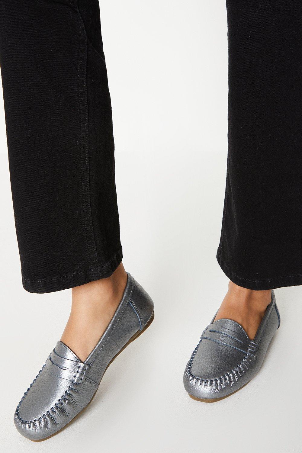 Women’s Good For The Sole: Nessa Leather Comfort Loafers - pewter - 4