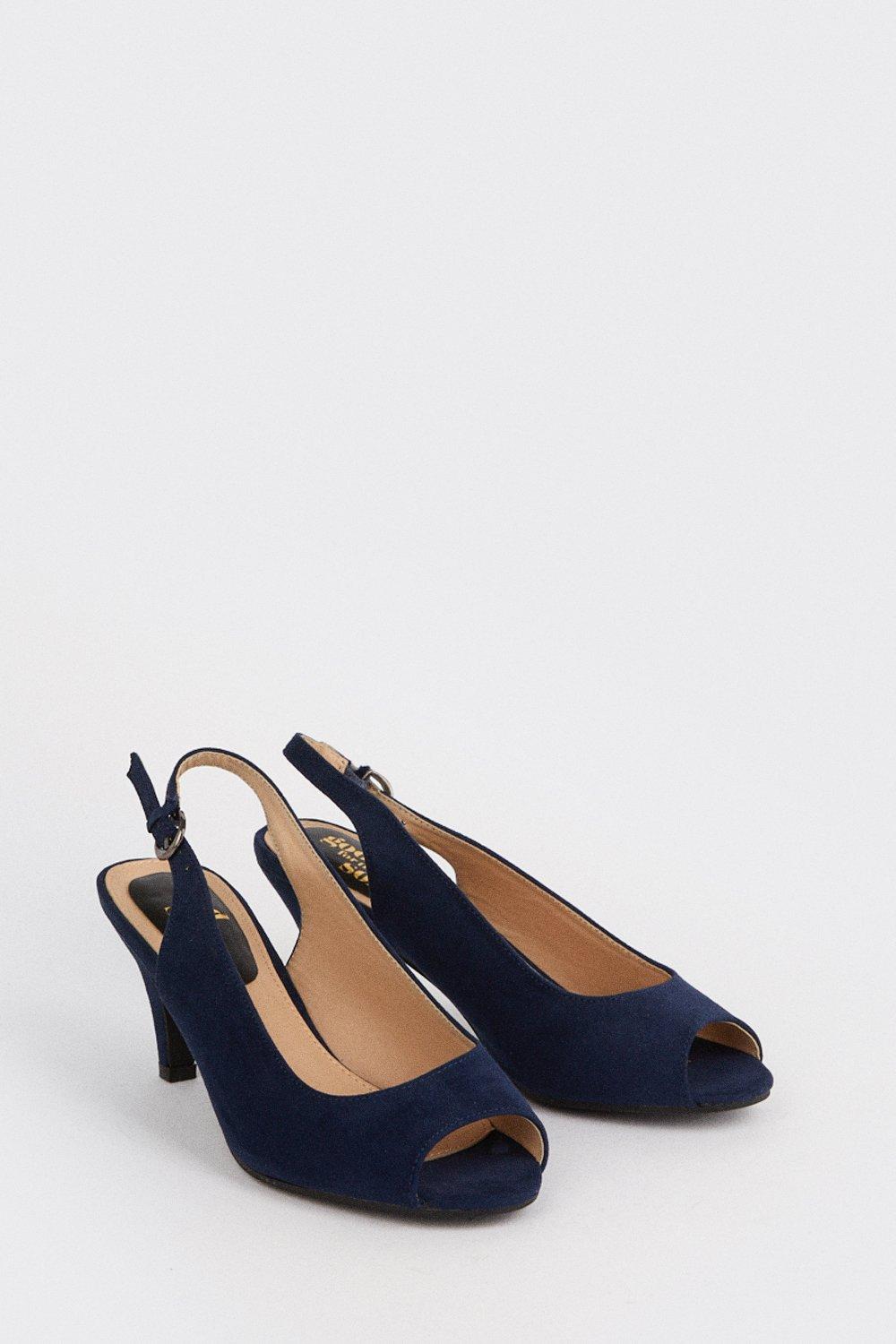 Wide fit outlet peep toe shoes