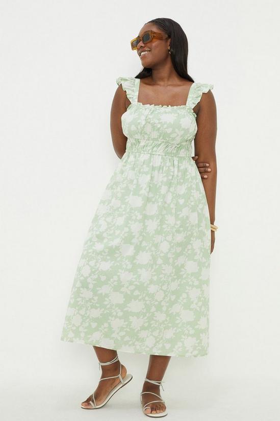 Dorothy Perkins Curve Sage Floral Ruffle Strap Dress 3