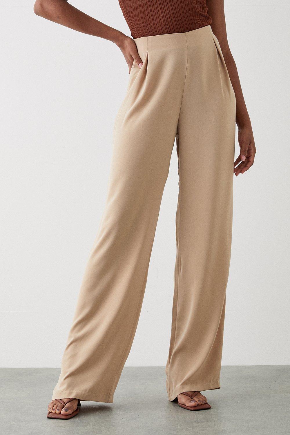 Women’s Tall Pull On Wide Leg Trousers - camel - 16