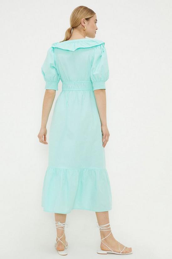 Dorothy Perkins Aqua Poplin Ruffle Midi Dress 3