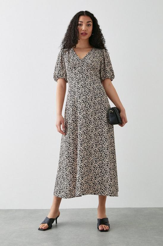 Dorothy Perkins Leopard Print Empire Puff Sleeve Midi Dress 1