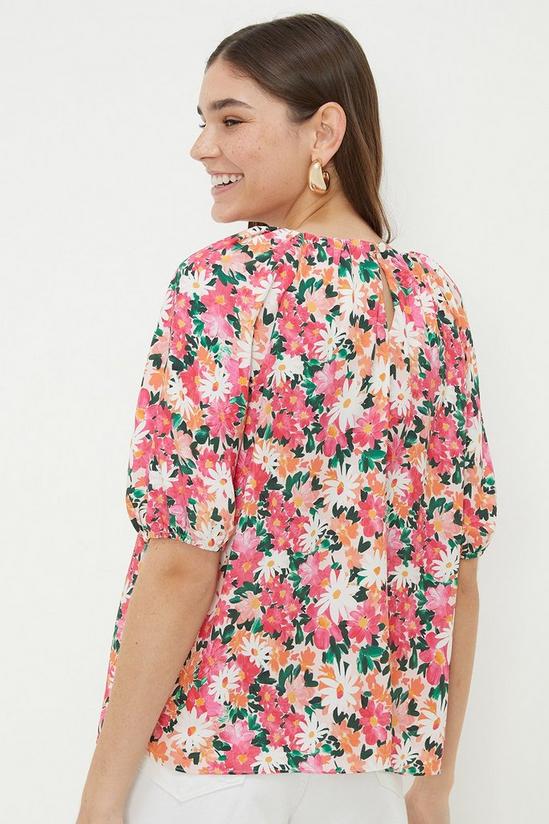 Dorothy Perkins Painted Floral Puff Sleeve Blouse 3