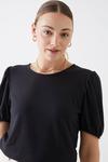Dorothy Perkins Tall Rib Puff Sleeve Fitted Top thumbnail 1
