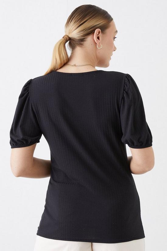 Dorothy Perkins Tall Rib Puff Sleeve Fitted Top 3