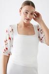 Dorothy Perkins Tall Floral Embroidered Sleeve Top thumbnail 1