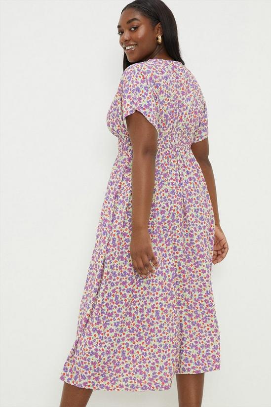 Dorothy Perkins Curve Multi Floral Drop Shoulder Midi Dress 4