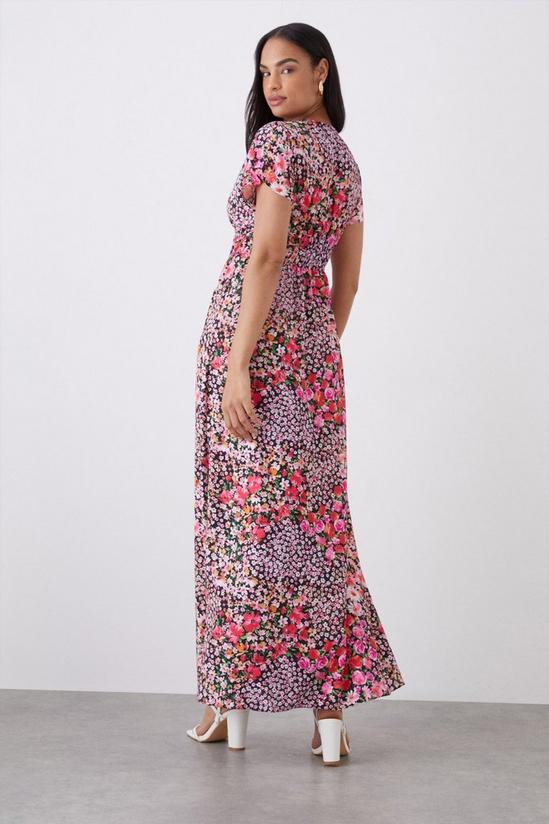 Dorothy Perkins Multi Floral Print V Neck Maxi Dress 3