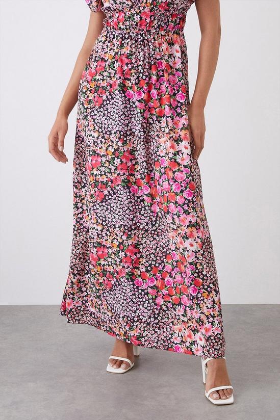 Dorothy Perkins Multi Floral Print V Neck Maxi Dress 4