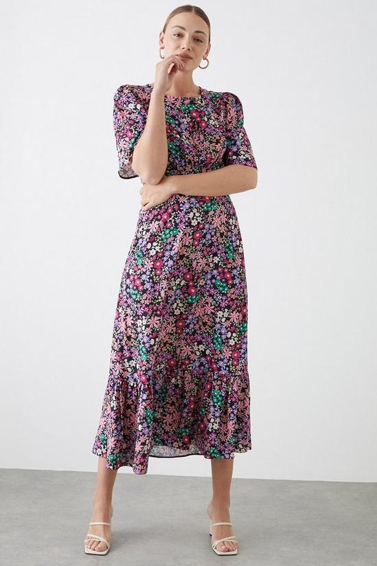Dorothy Perkins Tall Ditsy Print Flutter Sleeve Midi Dress 1