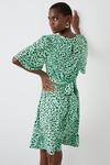Dorothy Perkins Tall Green Print Flutter Sleeve Mini Dress thumbnail 3