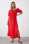 Dorothy Perkins Tall Red Bardot Midi Dress thumbnail 1