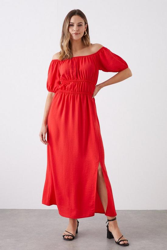 Dorothy Perkins Tall Red Bardot Midi Dress 1
