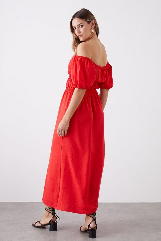Dorothy Perkins Tall Red Bardot Midi Dress 3