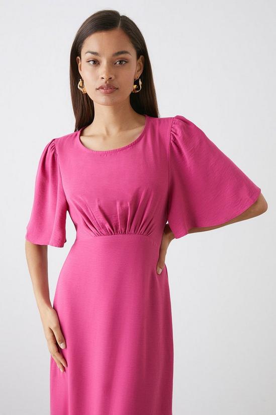 Dorothy Perkins Petite Pink Flutter Sleeve Midi Dress 2