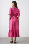 Dorothy Perkins Petite Pink Flutter Sleeve Midi Dress thumbnail 3