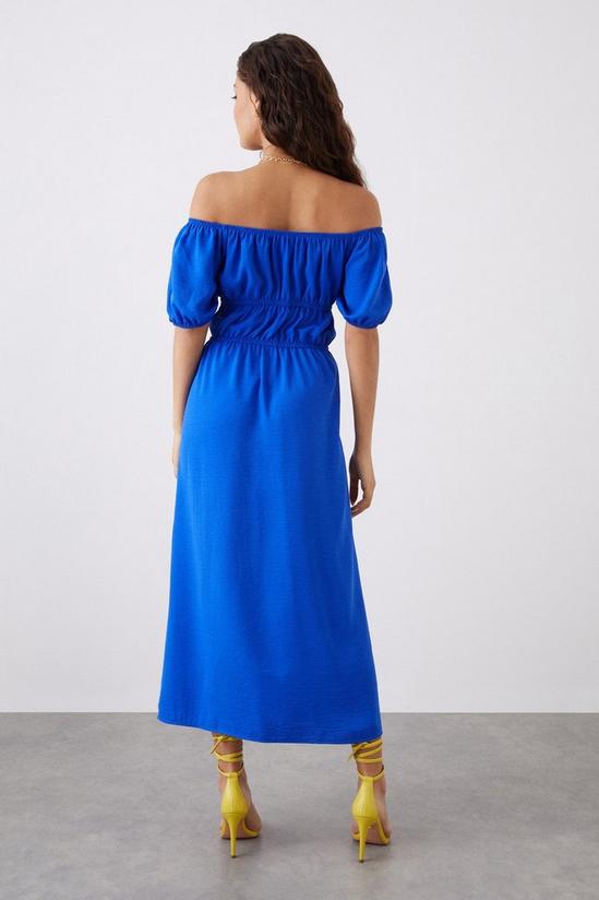 Dorothy Perkins Petite Blue Bardot Midi Dress 3
