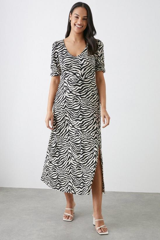 Dorothy Perkins Mono Zebra V Neck Midi Dress 1