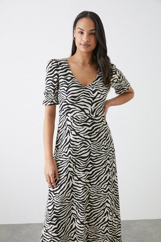 Dorothy Perkins Mono Zebra V Neck Midi Dress 2
