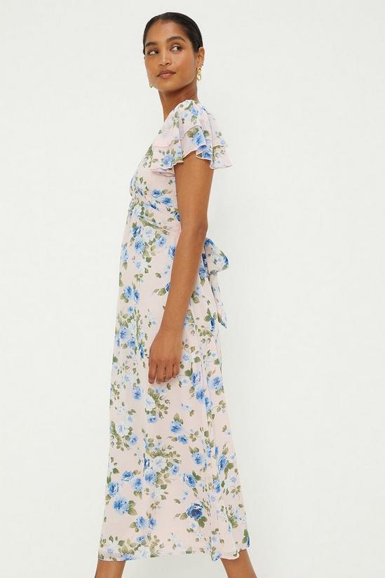Dorothy Perkins Ivory Ditsy Floral Ruffle Sleeve Midi Dress 1