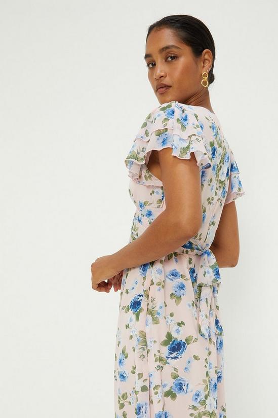Dorothy Perkins Ivory Ditsy Floral Ruffle Sleeve Midi Dress 2