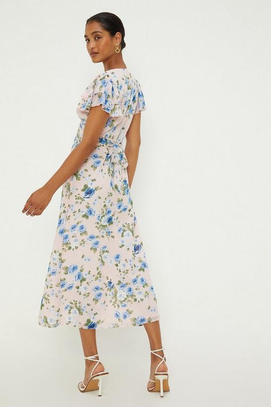 Dorothy Perkins Ivory Ditsy Floral Ruffle Sleeve Midi Dress 3
