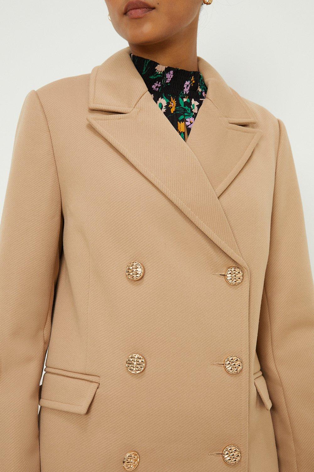 Jackets & Coats | Military Double Breasted Maxi Coat | Dorothy Perkins
