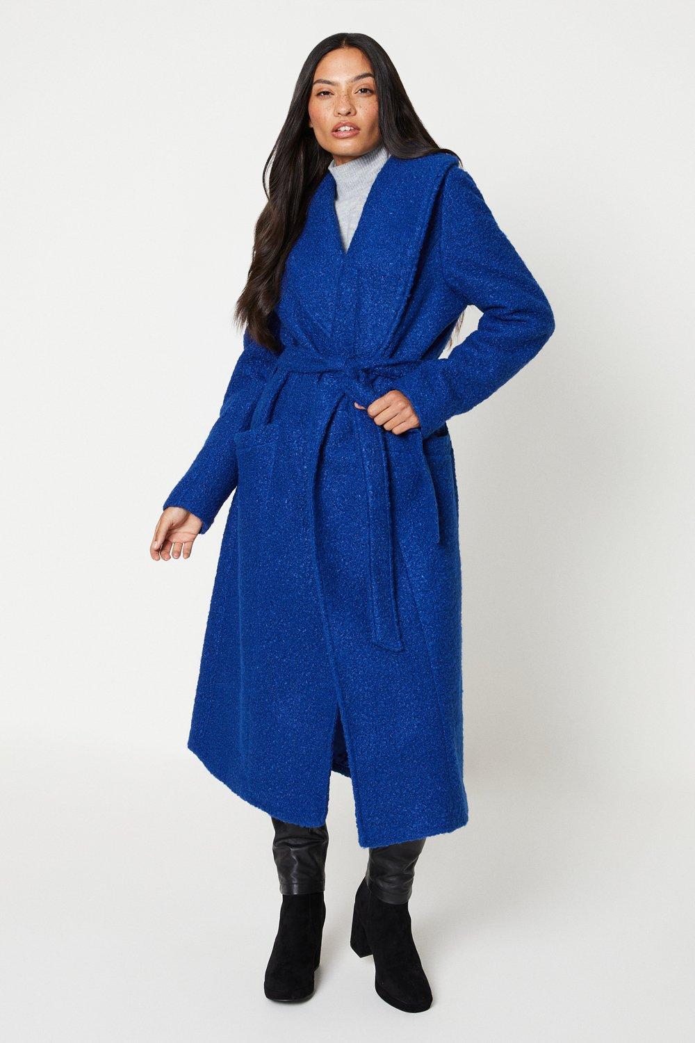 Boucle cheap wrap coat