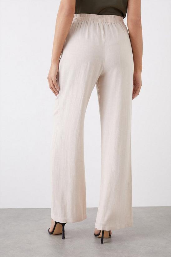Dorothy Perkins Pull On Linen Look Wide Leg Trousers 3
