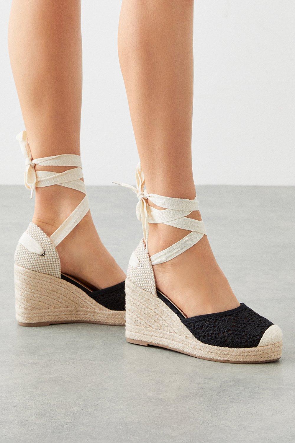 Image of Womens Ruth Crochet Wedges