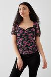 Dorothy Perkins Floral Ruched Front Sweetheart Top thumbnail 1
