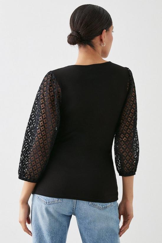 Dorothy Perkins Contrast Lace Sleeve Top 3