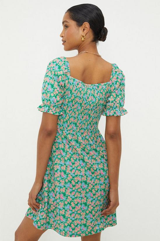 Dorothy Perkins Multi Floral Shirred Waist Ruffle Mini Dress 3