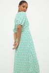 Dorothy Perkins Green Heart Shirred Waist Midi Dress thumbnail 2